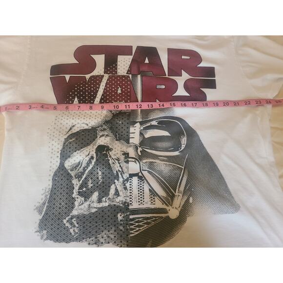 Mens XL Disney Star Wars Darth Vader White Crew Neck T-Shirt - Picture 8 of 9